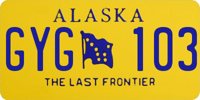 AK license plate GYG103