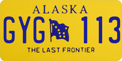 AK license plate GYG113