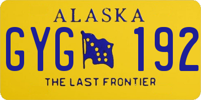AK license plate GYG192