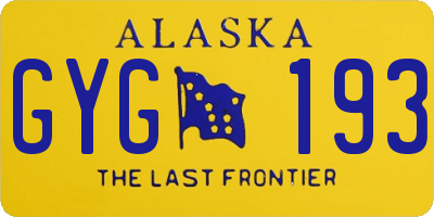 AK license plate GYG193