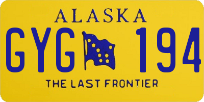 AK license plate GYG194