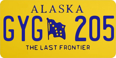 AK license plate GYG205