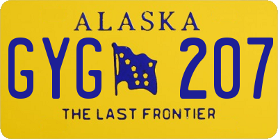 AK license plate GYG207