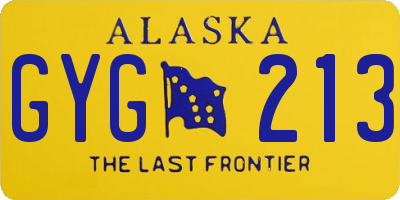AK license plate GYG213