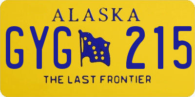 AK license plate GYG215