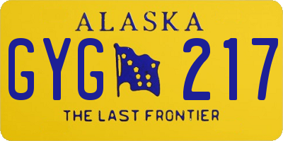 AK license plate GYG217