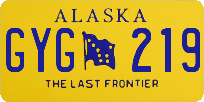 AK license plate GYG219