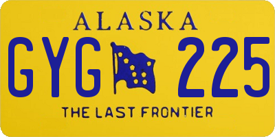 AK license plate GYG225