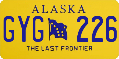 AK license plate GYG226