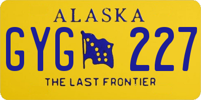 AK license plate GYG227