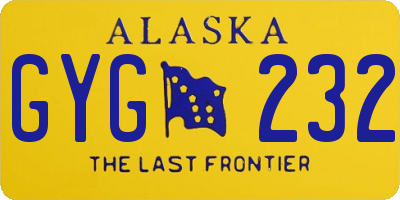 AK license plate GYG232