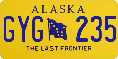 AK license plate GYG235