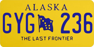 AK license plate GYG236