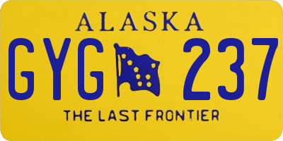 AK license plate GYG237