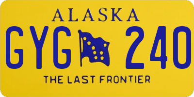 AK license plate GYG240