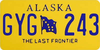 AK license plate GYG243