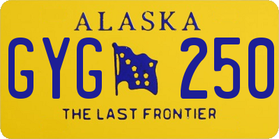 AK license plate GYG250