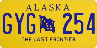 AK license plate GYG254