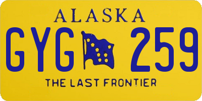 AK license plate GYG259