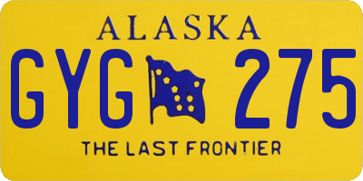 AK license plate GYG275