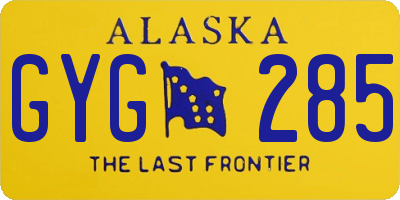 AK license plate GYG285