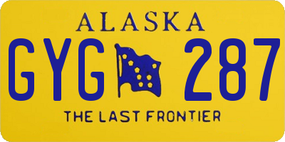 AK license plate GYG287