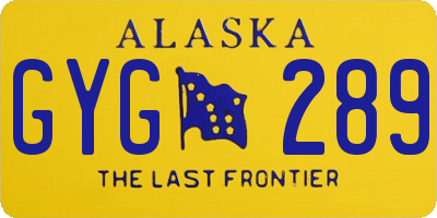 AK license plate GYG289