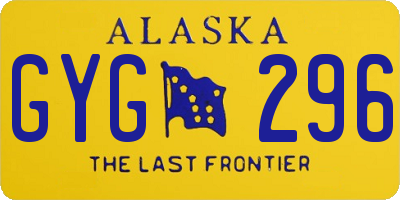 AK license plate GYG296
