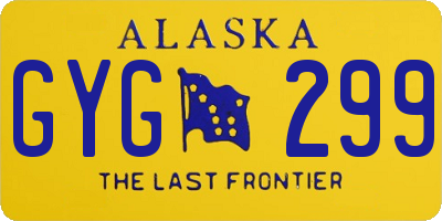 AK license plate GYG299
