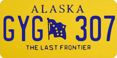 AK license plate GYG307