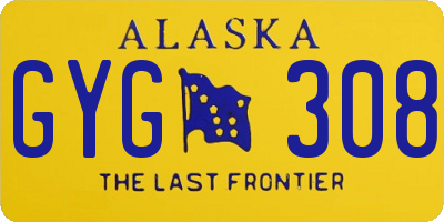 AK license plate GYG308