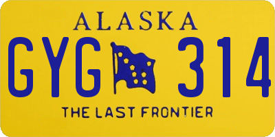 AK license plate GYG314