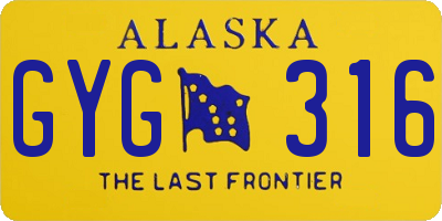 AK license plate GYG316