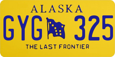 AK license plate GYG325