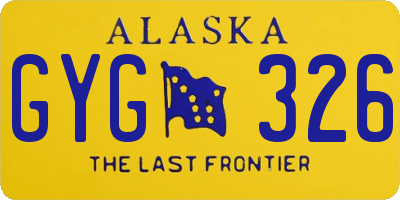 AK license plate GYG326