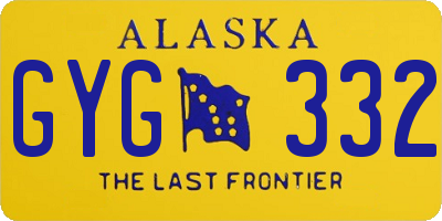 AK license plate GYG332