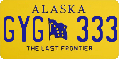 AK license plate GYG333
