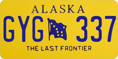 AK license plate GYG337