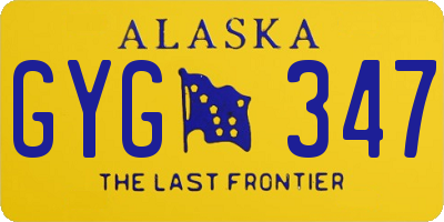 AK license plate GYG347