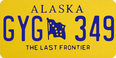 AK license plate GYG349