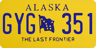 AK license plate GYG351