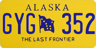 AK license plate GYG352