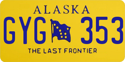AK license plate GYG353
