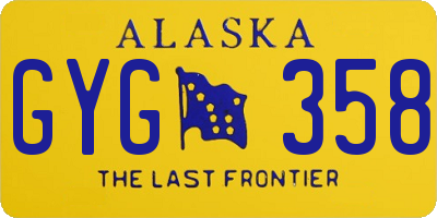 AK license plate GYG358