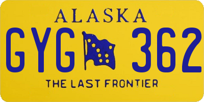 AK license plate GYG362