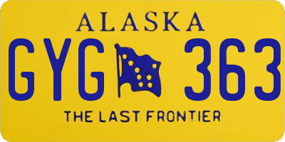 AK license plate GYG363