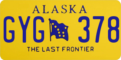 AK license plate GYG378