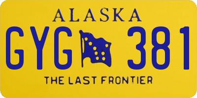 AK license plate GYG381