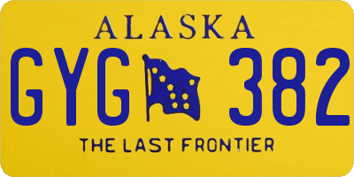 AK license plate GYG382