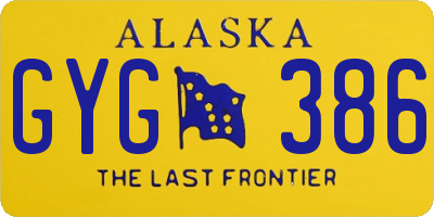AK license plate GYG386